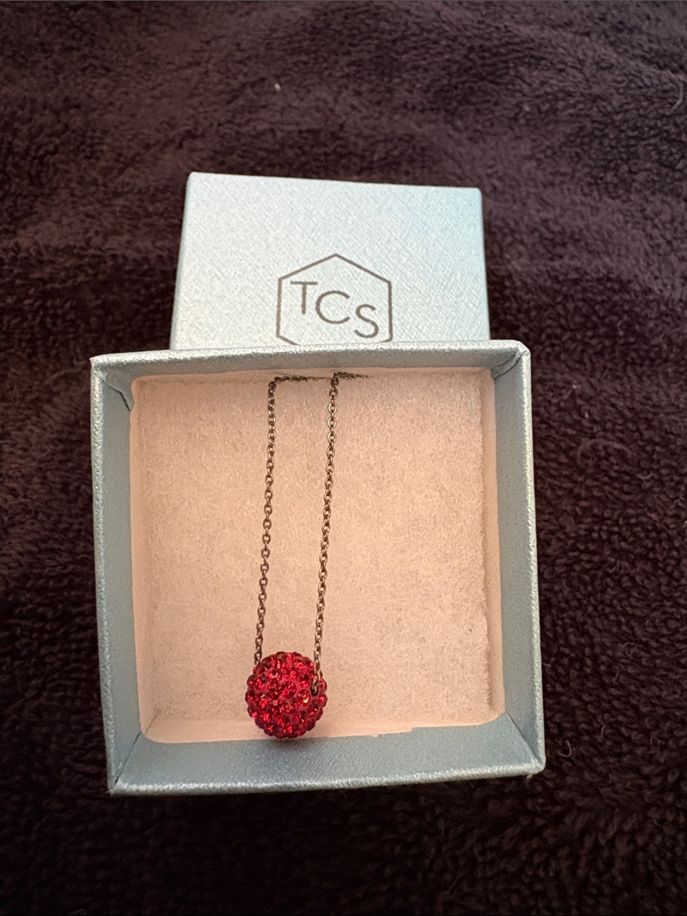 TC Red Crystal Pavé Ball Pendant Necklace - Women Jewelry